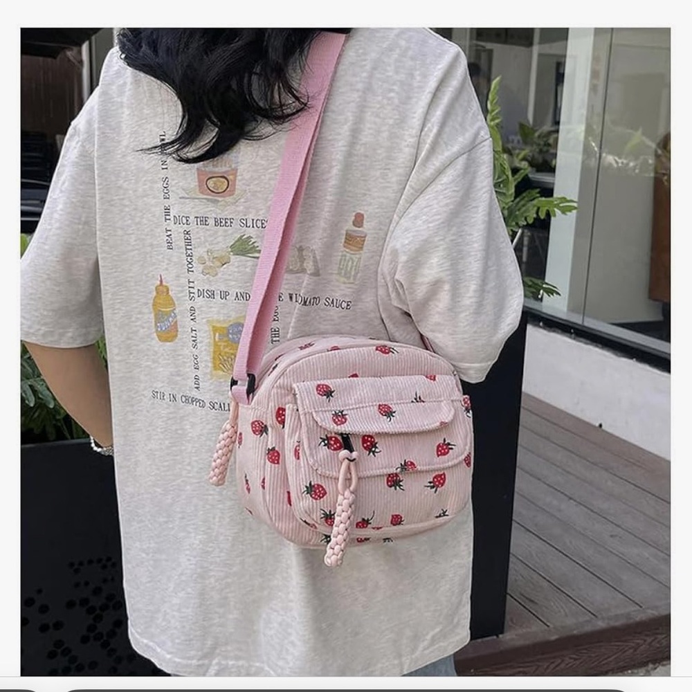 small cute Corduroy bag Kawaii Purse Crossbody Bag small Kawaii Crossbod… - Picture 4 of 7